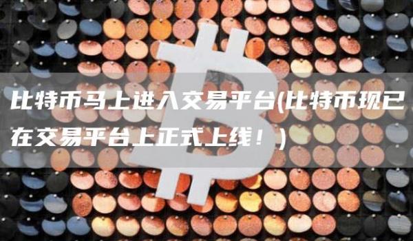 比特币马上进入交易平台 - 比特币现已在交易平台上正式上线！